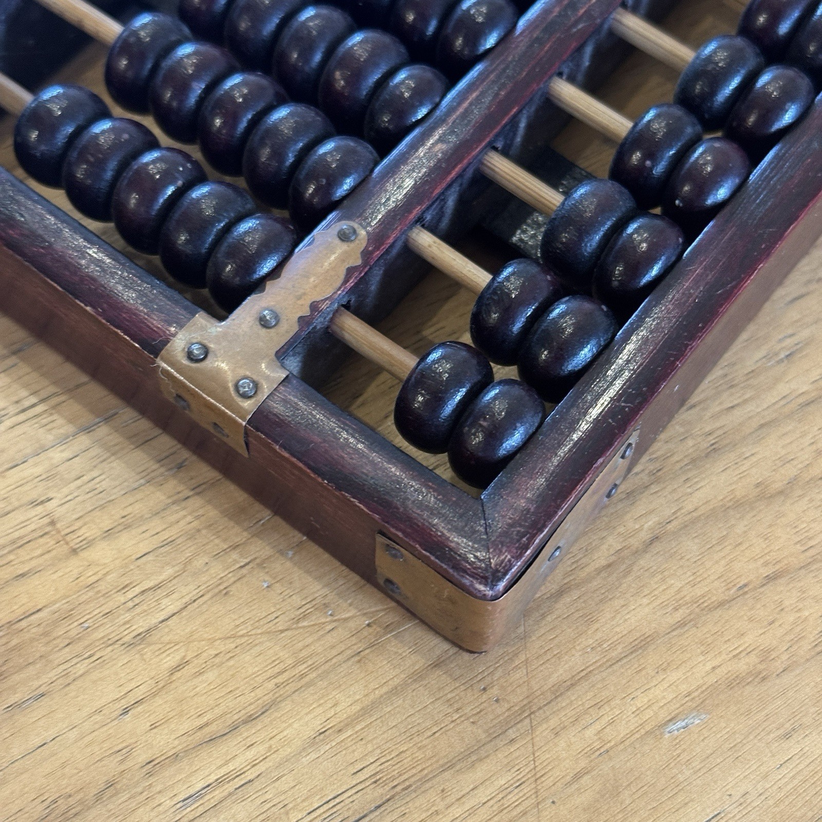 Vintage Chinese Wooden Rare Abacus Board 91 Beads 25cm X 12.5cm