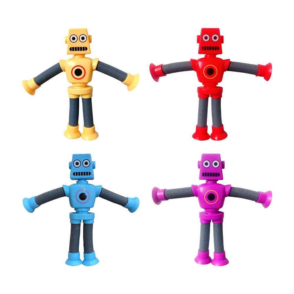 LED Telescopic Suction Cup Robots Toy Stress Relief Light Up Robot Toy GN