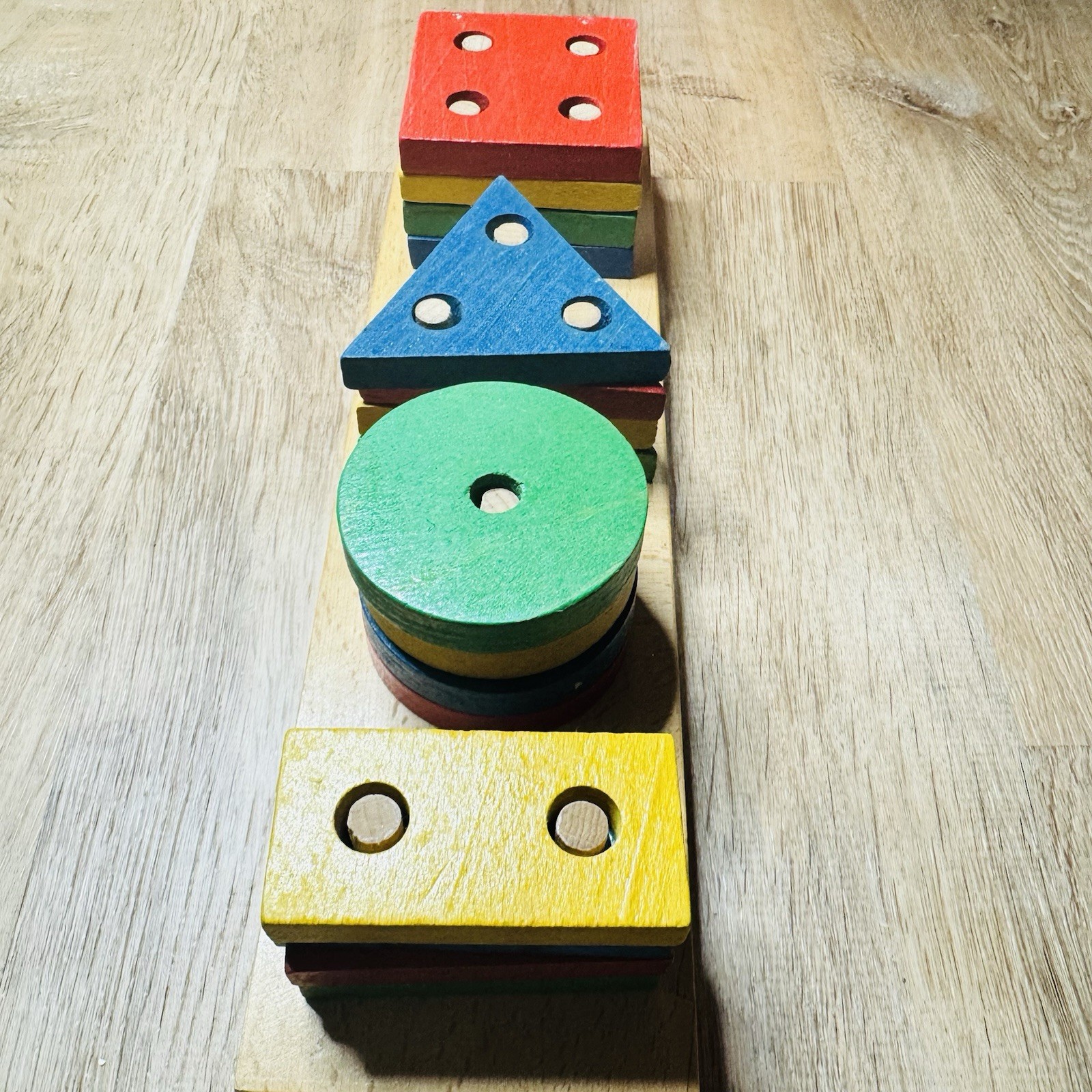 Educational & Fun! IKEA Triska Wooden Shape Stacker Sorting Toy Early Learning!