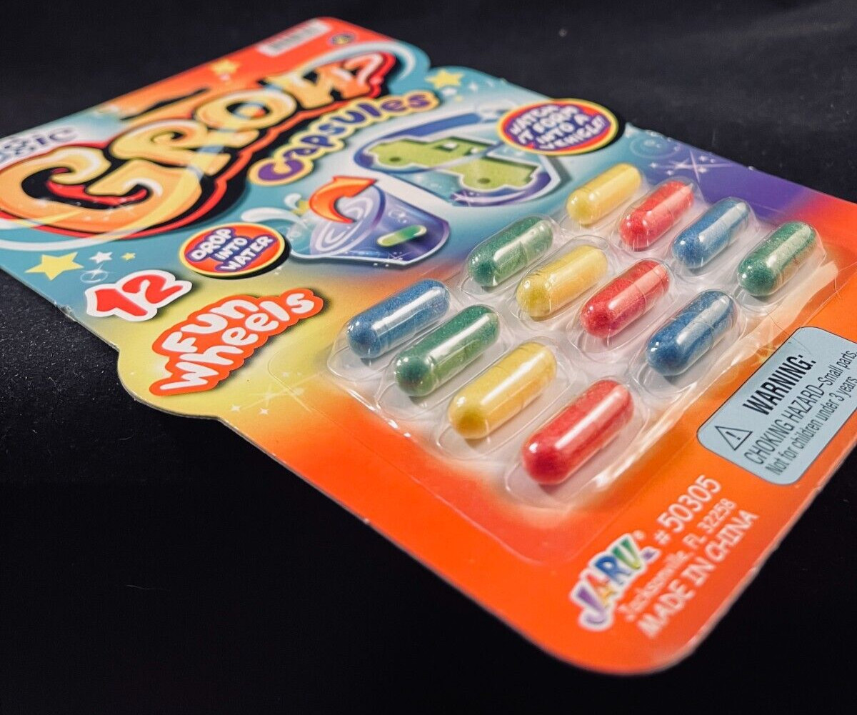 Magic Grow Capsules – 12 Fun Wheels – Soft Expanding Foam