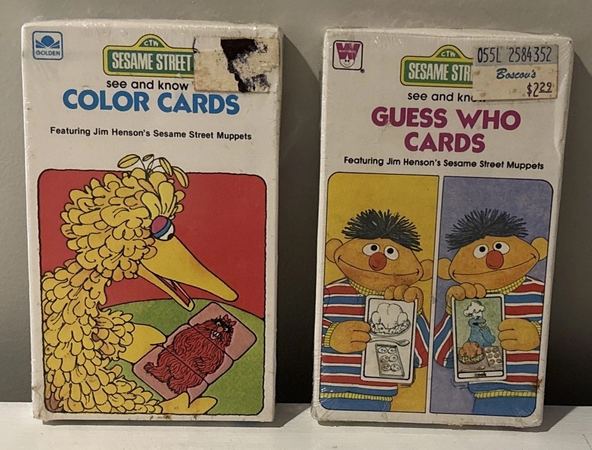 Sesame Street See and Know Cards 1981 Color Cards & 1978 Guess Who Cards Sealed