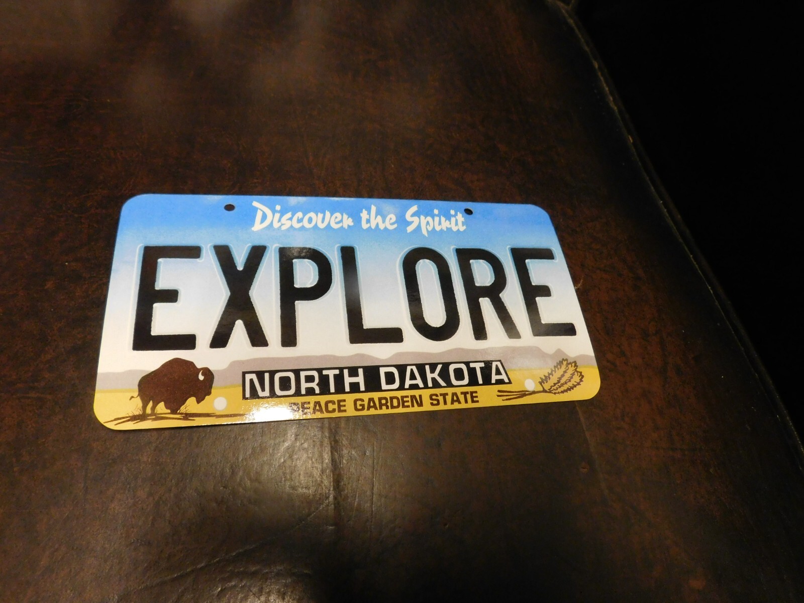 Flash Card Miniature Glossy Paper License Plate 2001 Series Sample North Dakota