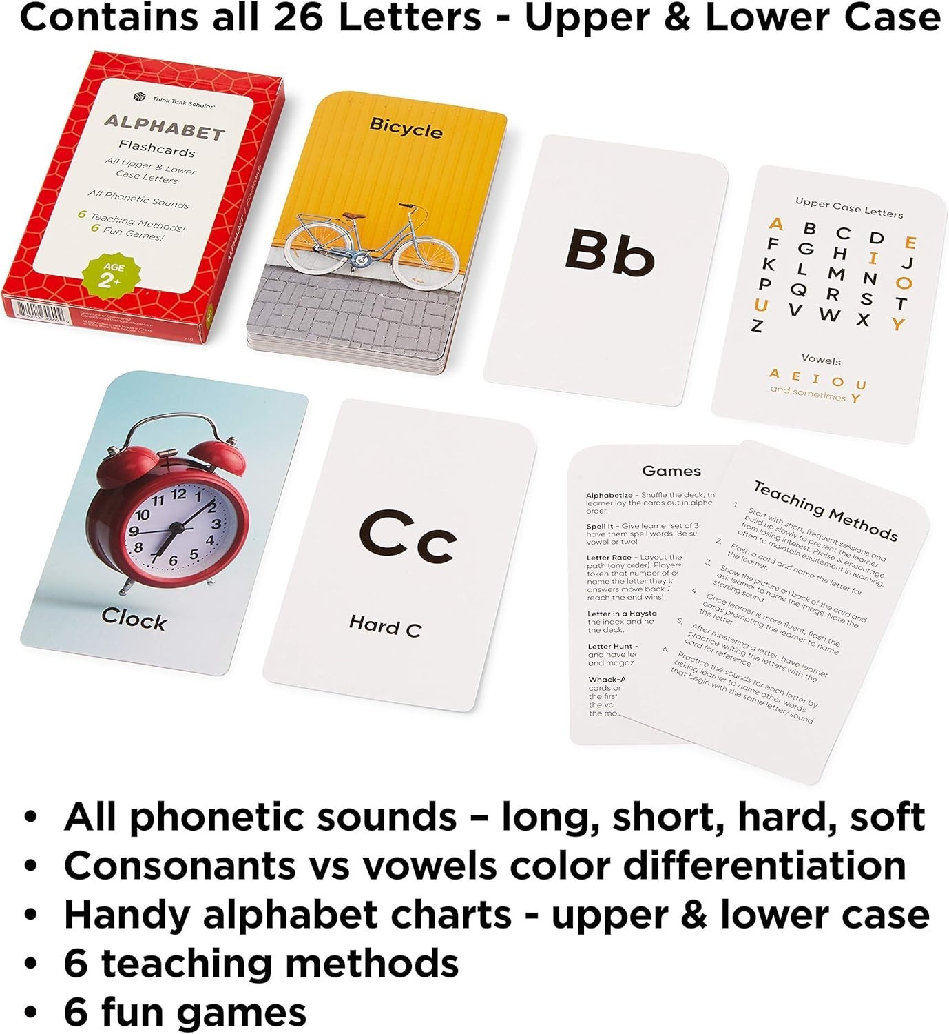 Durable ABC Flash Cards for Ages 2-6 – Phonics and Speech Development Tool