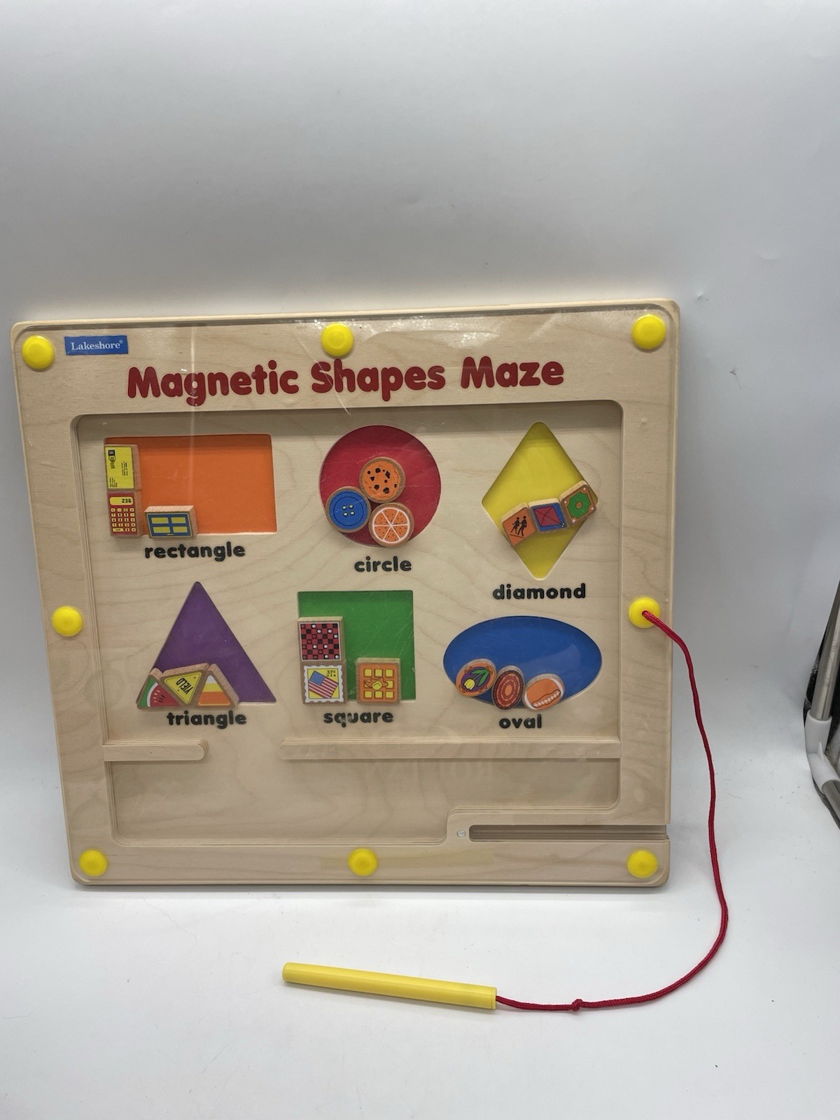 Lakeshore Magnetic Shapes Maze W Attached Wand 14″ x 13″ Wood & Plastic – READ