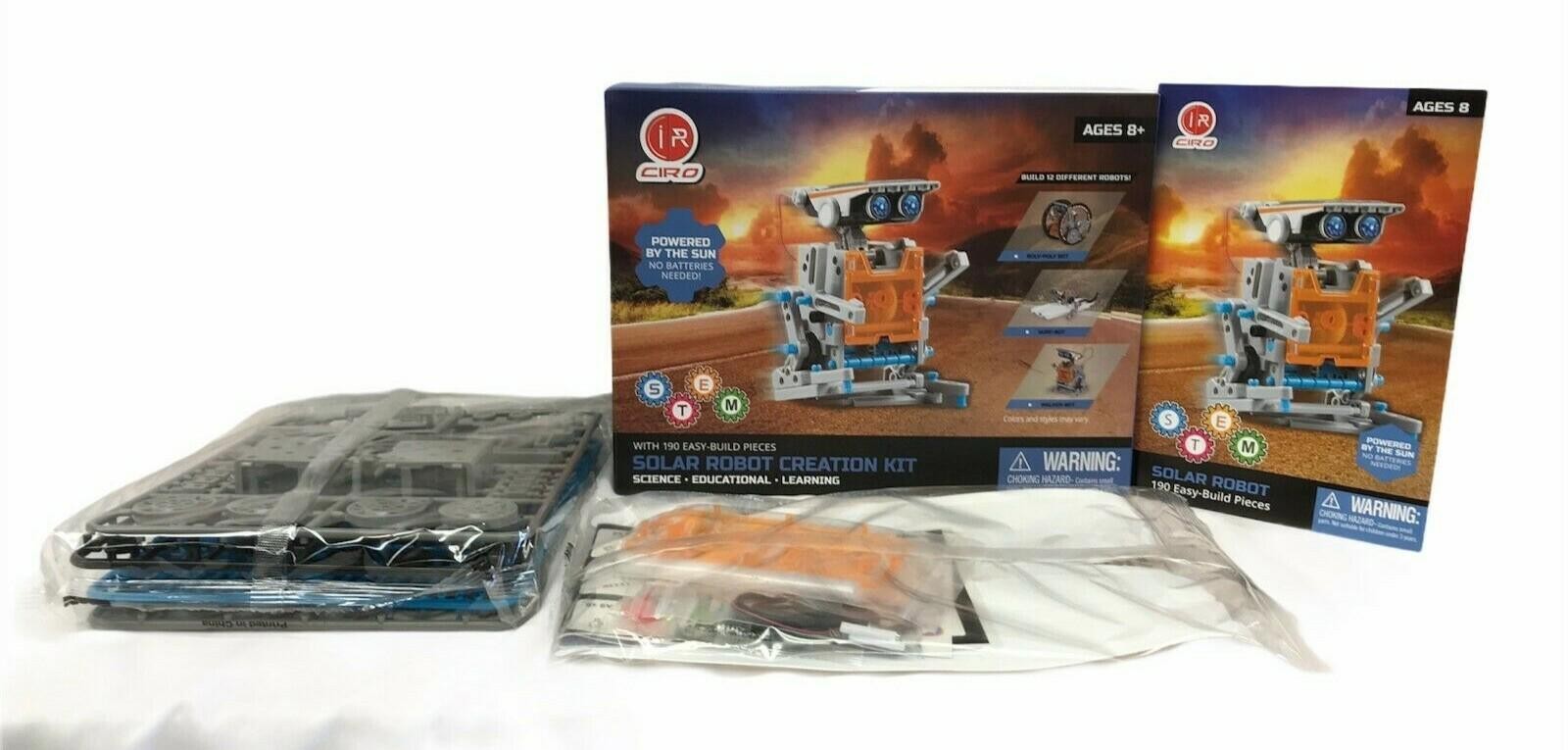 IR Ciro Solar Robot Creation Kit NEW Stem 12 in 1 Open Box Sealed Bags