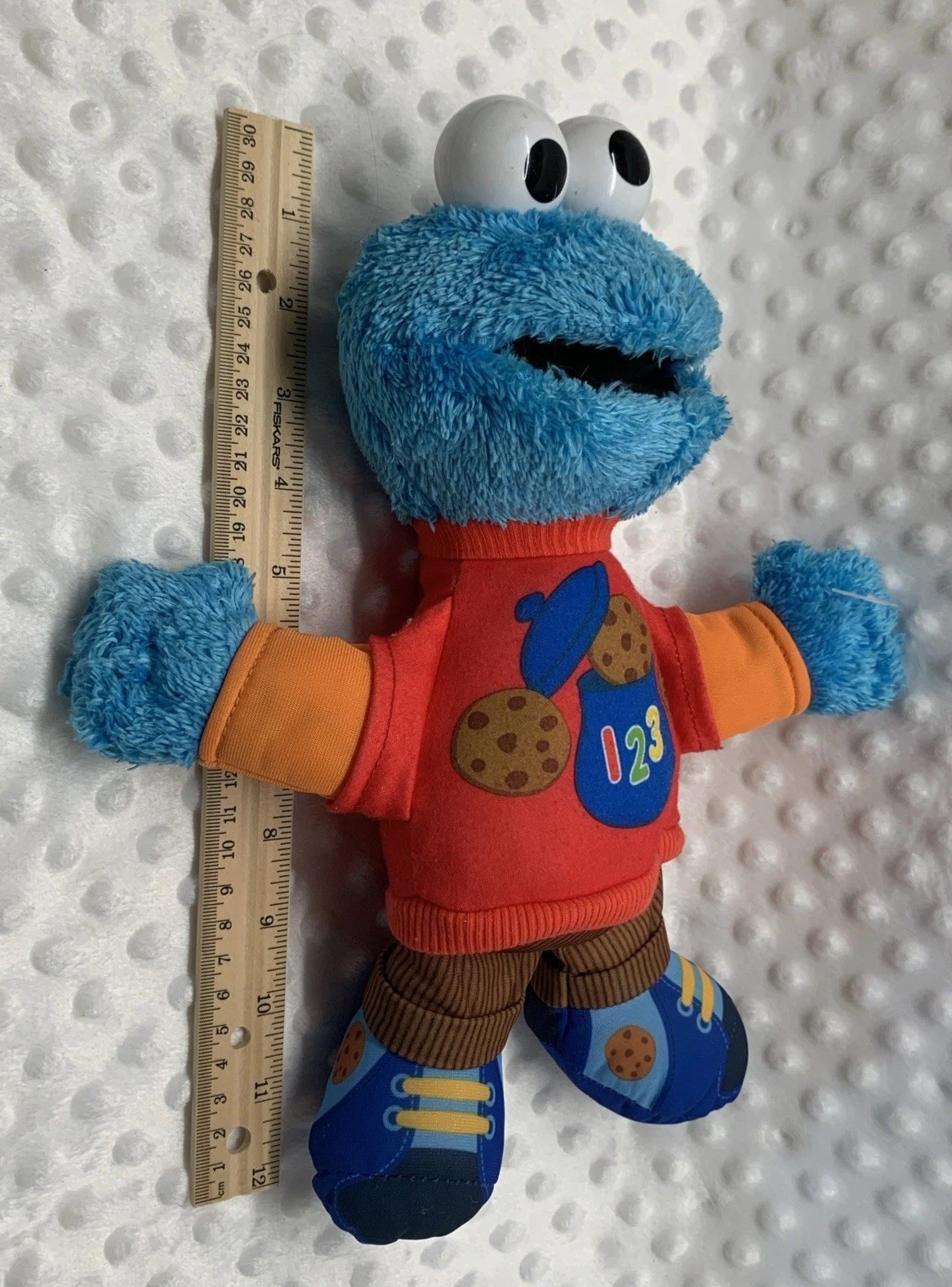 Sesame Street Cookie Monster 12”Plush 2013 Talks Counts Sings Hasbro Tested