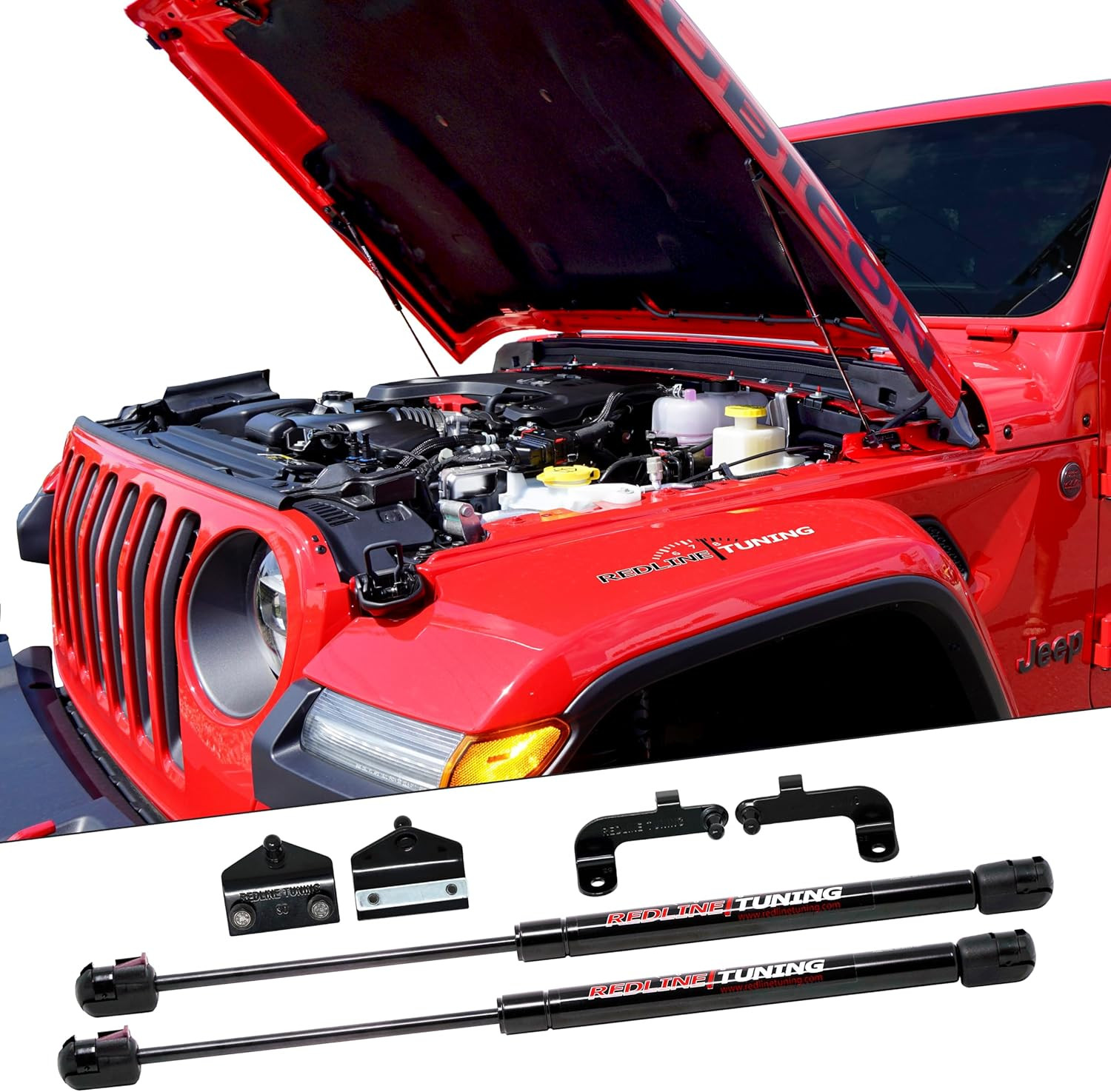 Hood Quicklift Plus for Jeep Wrangler JL & Gladiator JT – All Black Components