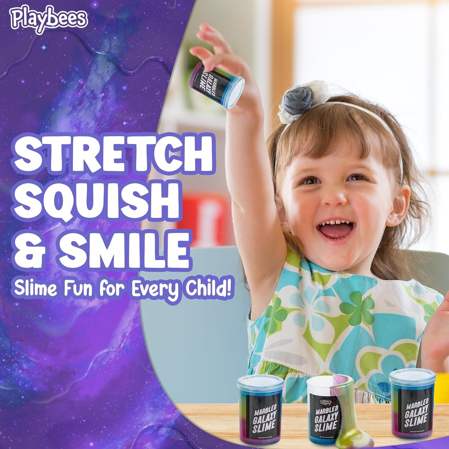 Marbled Galaxy Slime – 6 Pack – Cosmic Galaxy Gooey Unicorn Fidget Kit
