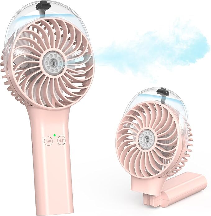 COMLIFE Portable Handheld Misting Fan, 3000mAh Rechargeable Battery Operated