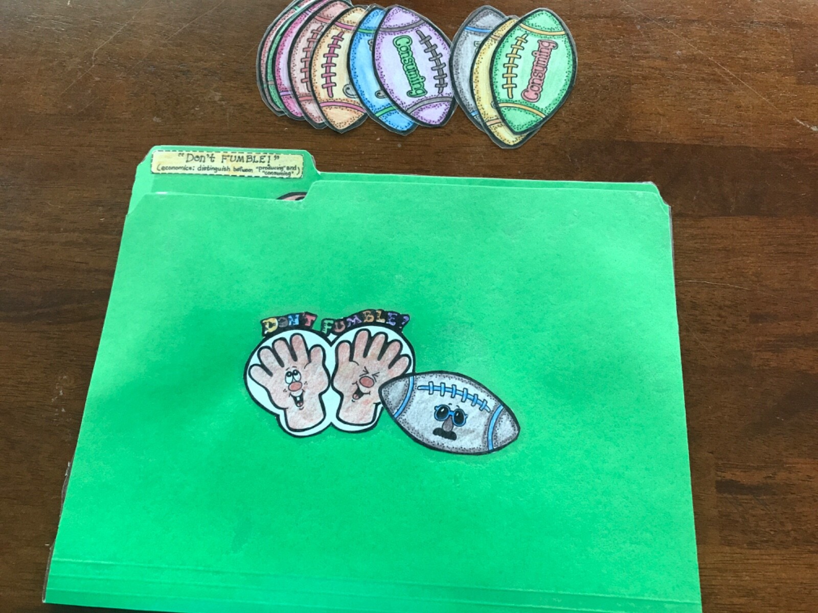Don’t Fumble! Consuming producing Social Studies grades k-4 file folder game