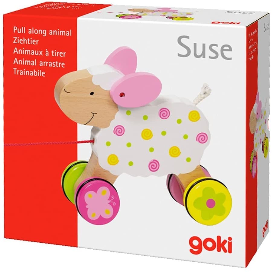 GOKI 54932″ Sheep Suse Pull-Along Toy, Multicolor