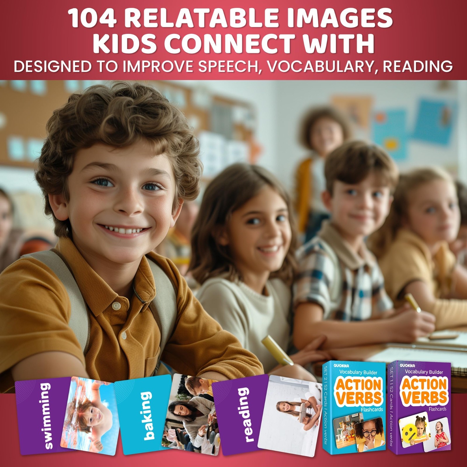 104 Action Verbs Flash Cards for Speech Therapy & ESL – Educational Vocabulary B