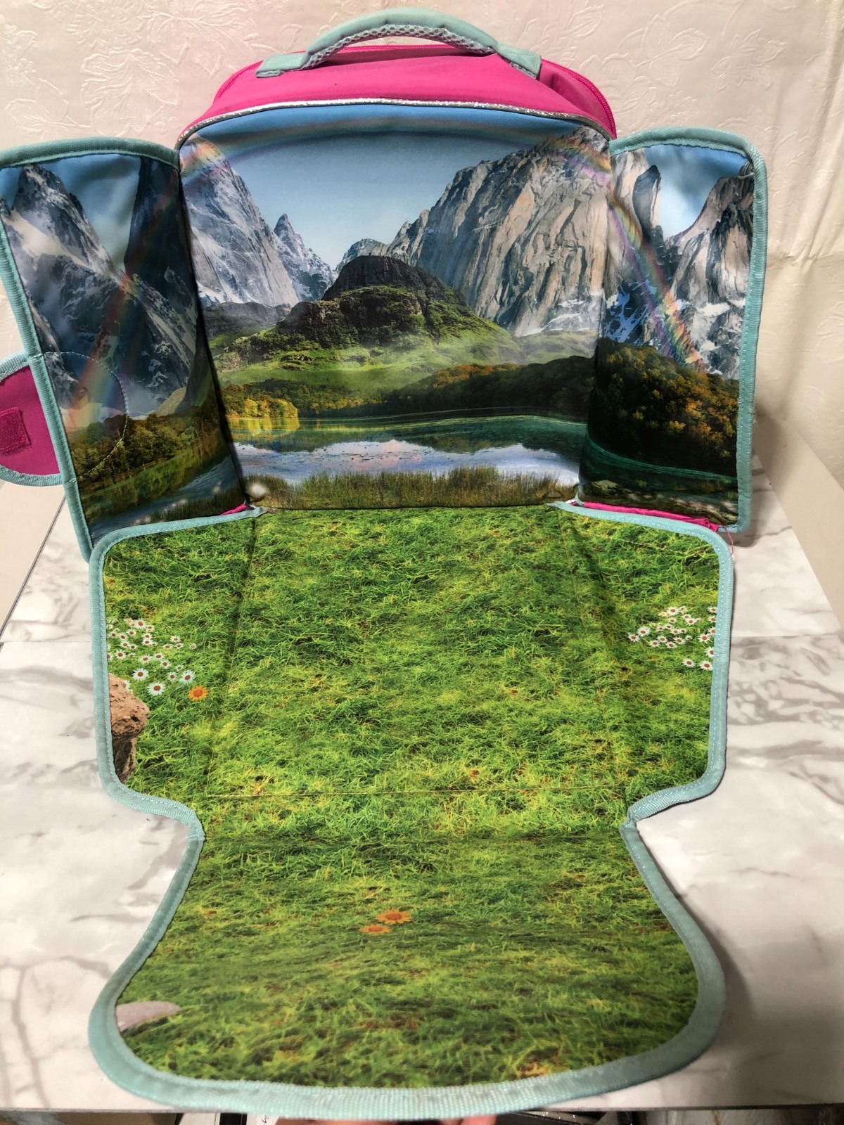 Lakeshore Fantasy Adventure Backpack Fold Out Scene Unicorns Pegasus Playset