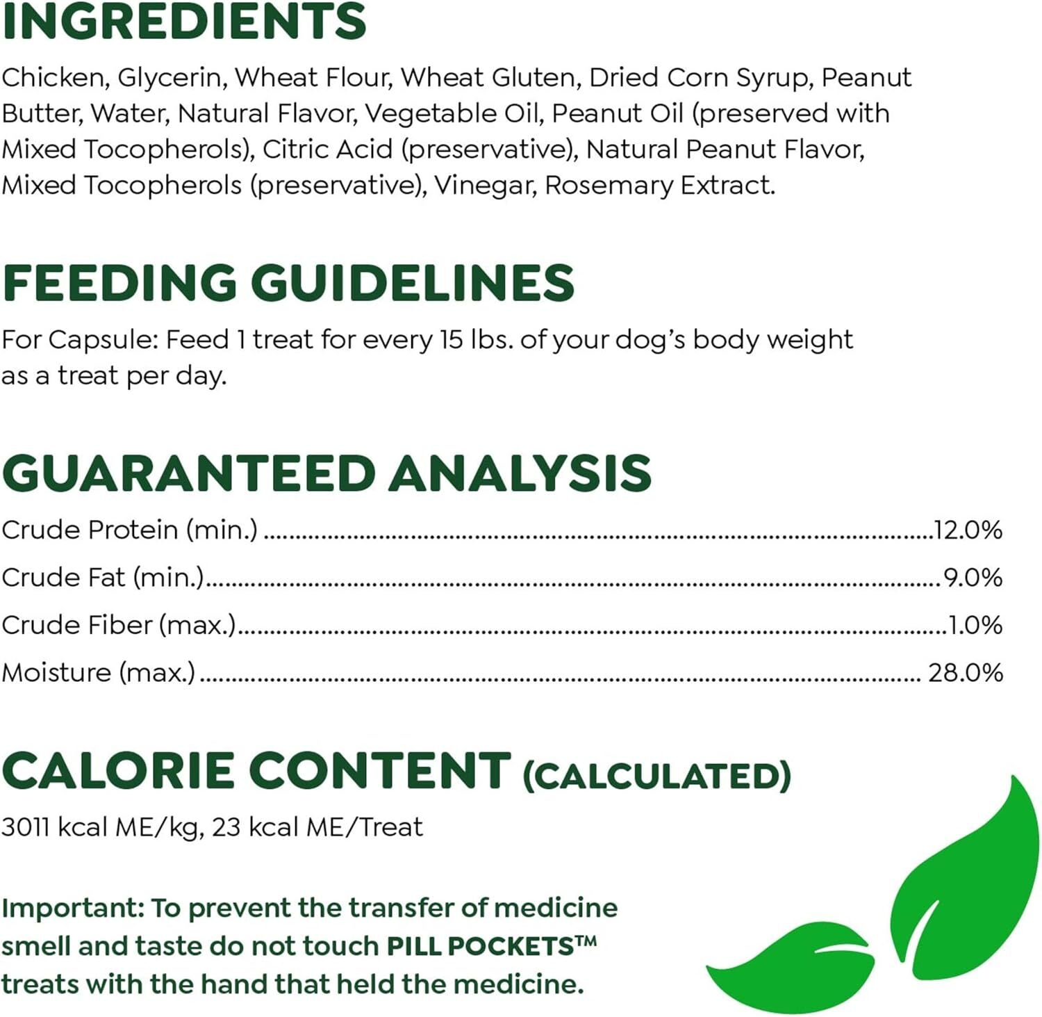 Greenies Pill Pockets Large Size Soft Dog Treats for Capsules, with Real Peanut