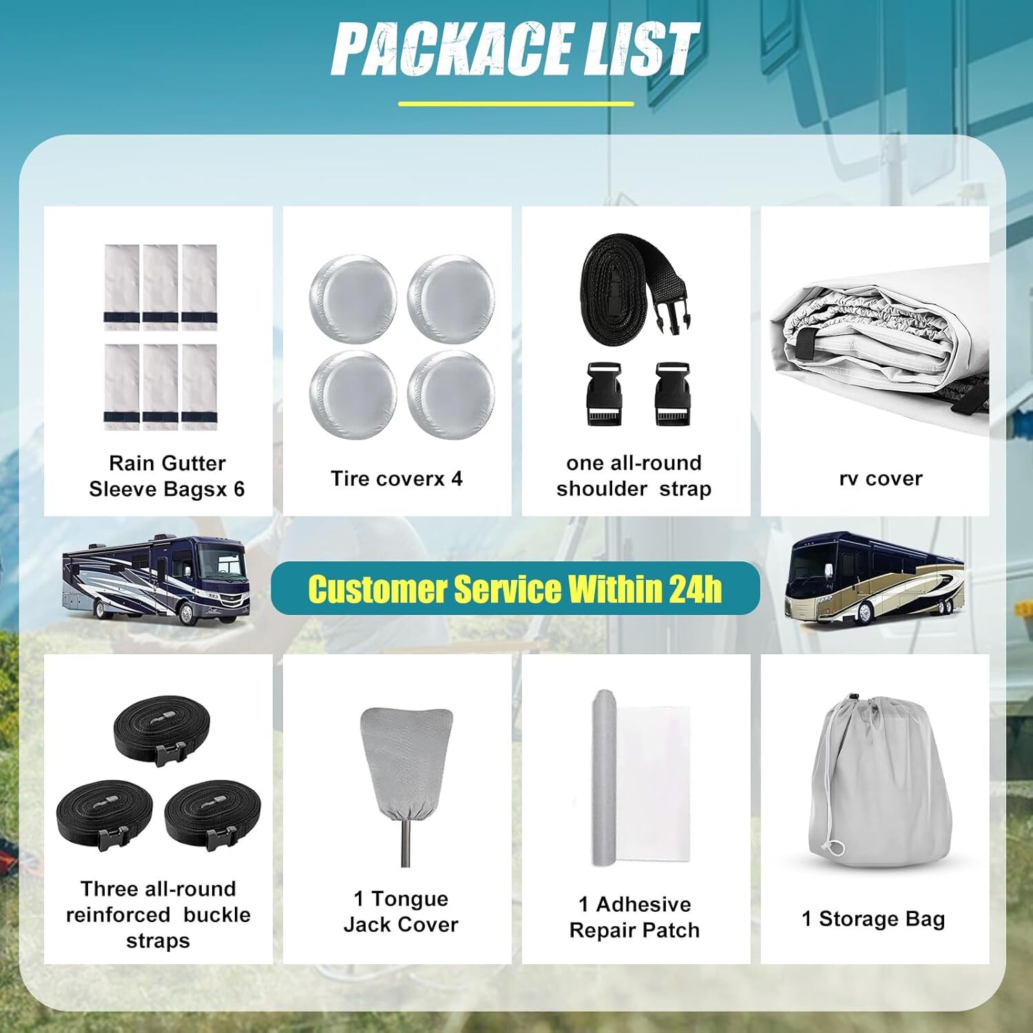 420D Top Class A RV Cover Fits 37′-40′ Waterproof Rip-Resistant Anti-UV