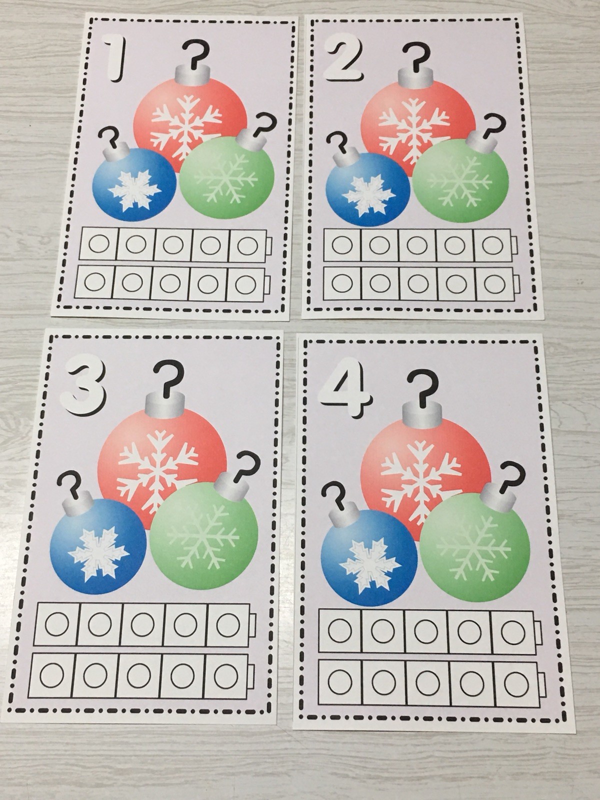 Christmas Ornament – Laminated Unifix Frame Set – teaching supplies