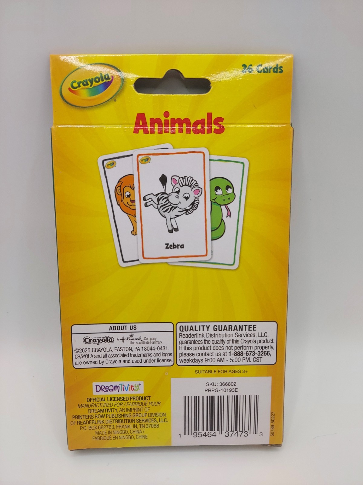 Crayola Flash Cards Alphabet & Animals Combo-Pack 36ct Ages 3+ Educational