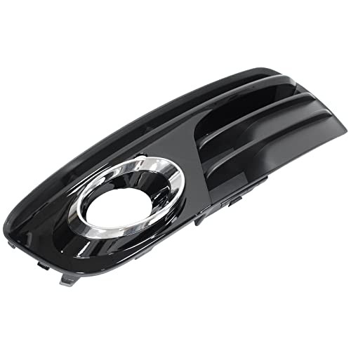 Pair Glossy Black ABS Front Bumper Lower Fog Light Cover Grill Grilles Insert