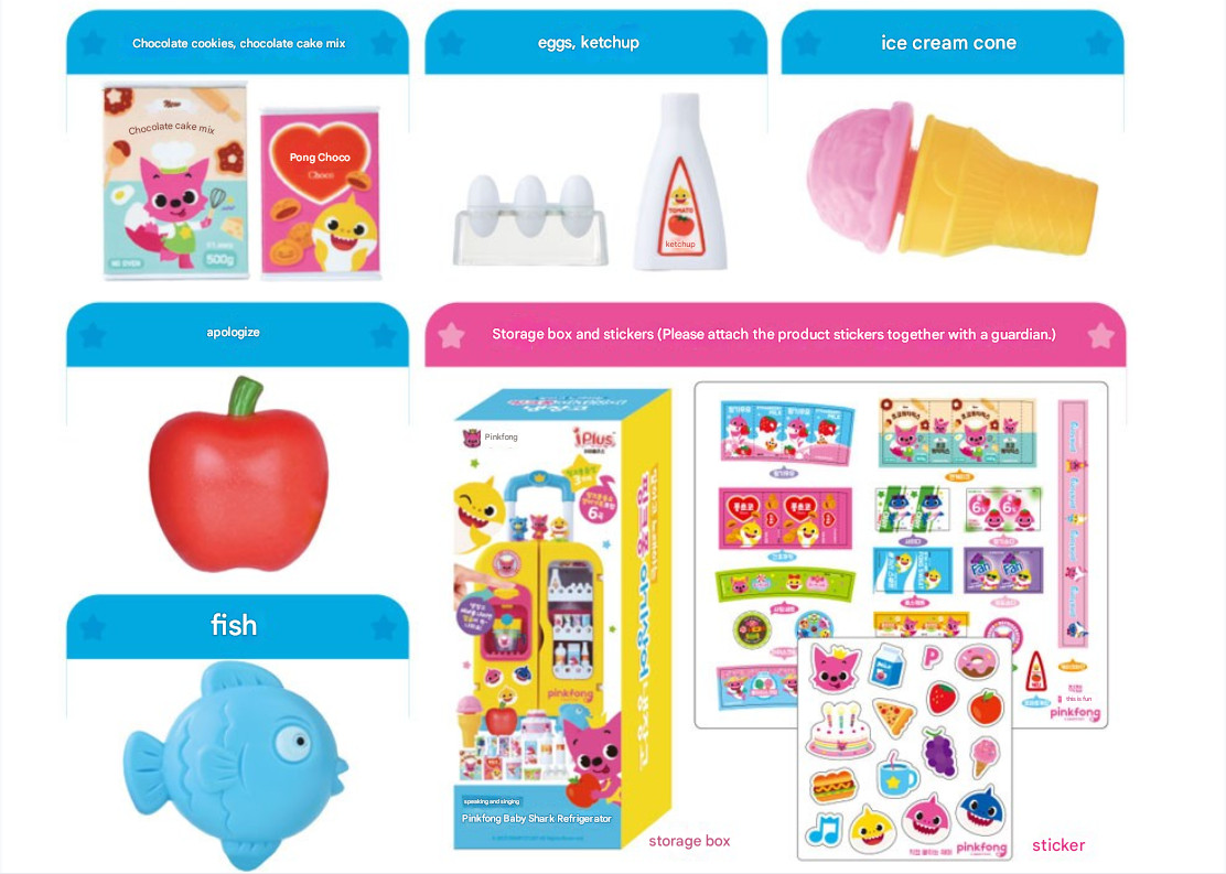 Pinkfong Talking and Singing Baby Shark Refrigerator Kitchen Play Kid Toy