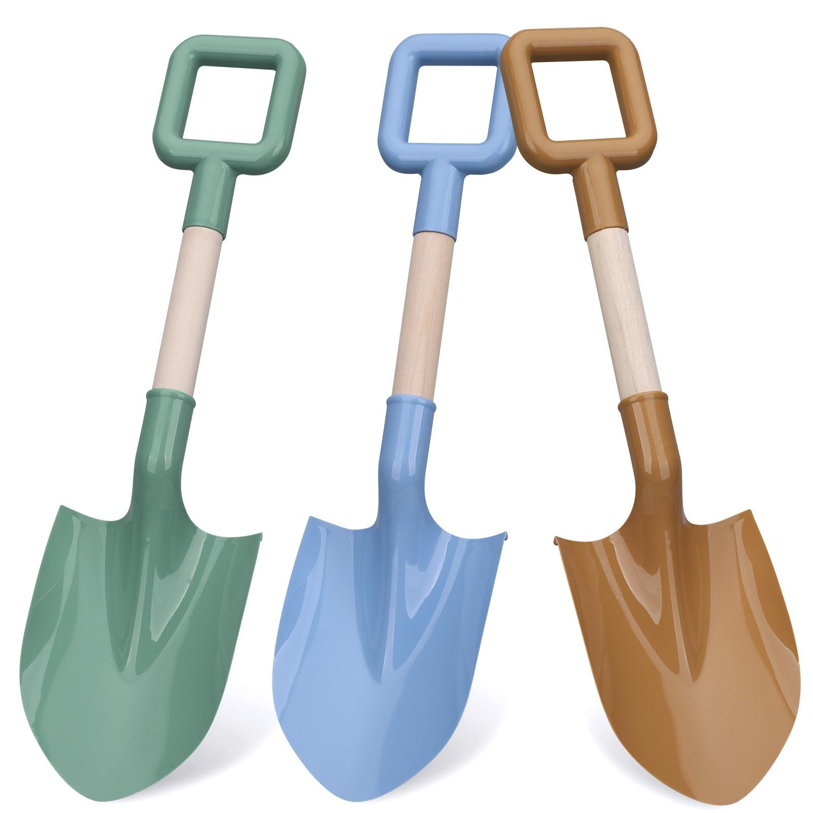Dilabnda Kids Beach Sand Shovels, 16inch/40cm Shovels for Large, Brown