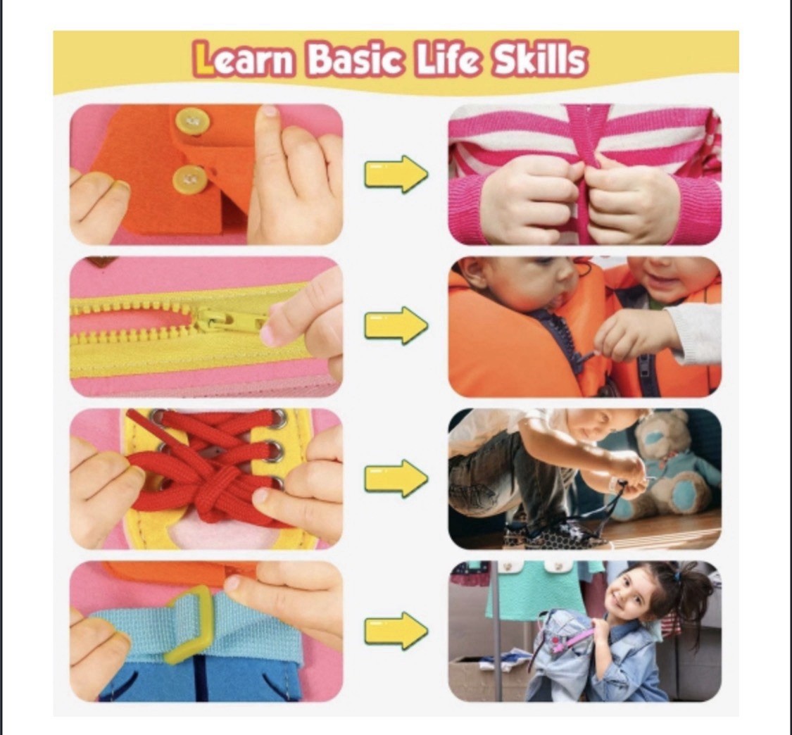 New Winblo Toddler Busy Board Sensory Montessori Toy Pink Free Shipping
