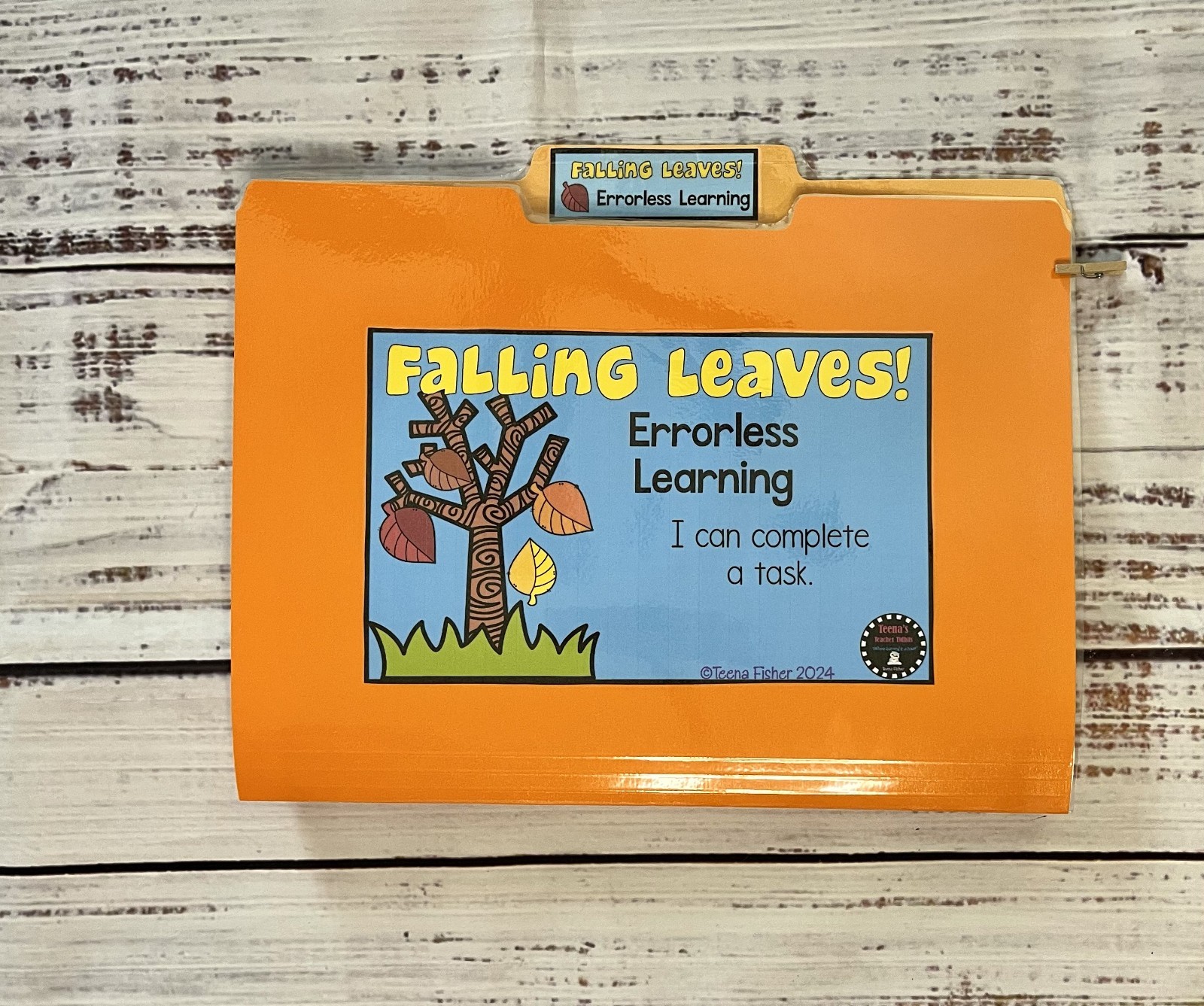 Errorless Learning File Folder Game Falling Leaves Special Education Autism Fall