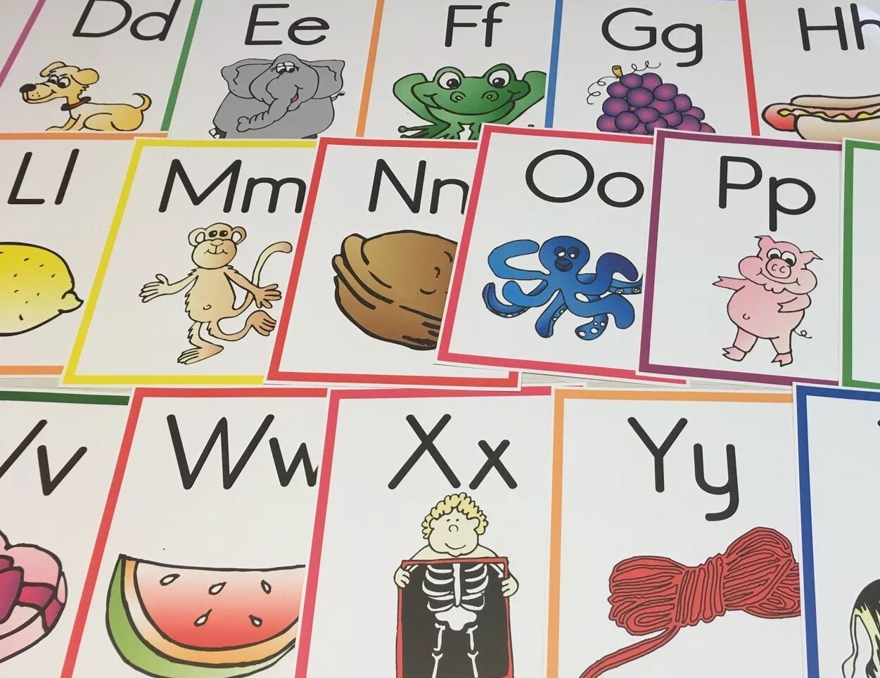 26 Colored Alphabet Posters.8.5×11 classroom signs PRINTED Wall decor