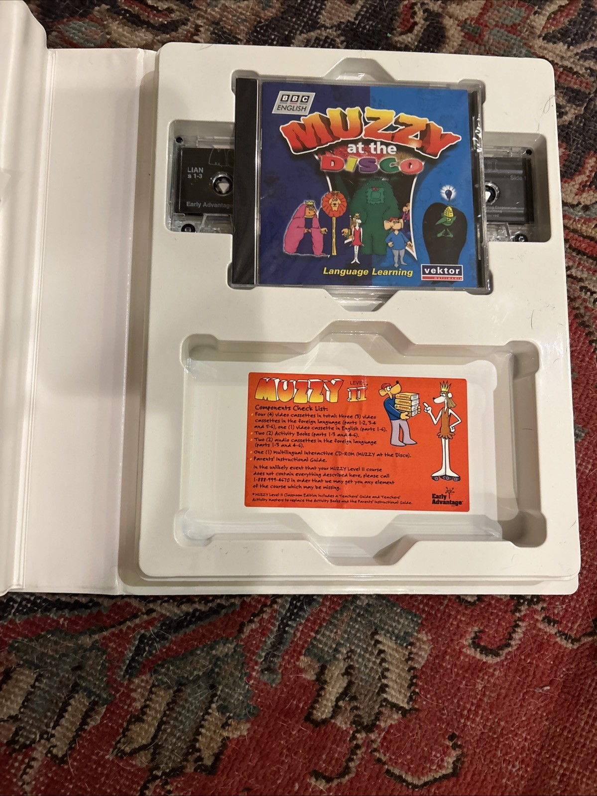 BBC Muzzy Level 2 ITALIAN Interactive VHS CD Box Set Multilingual Language