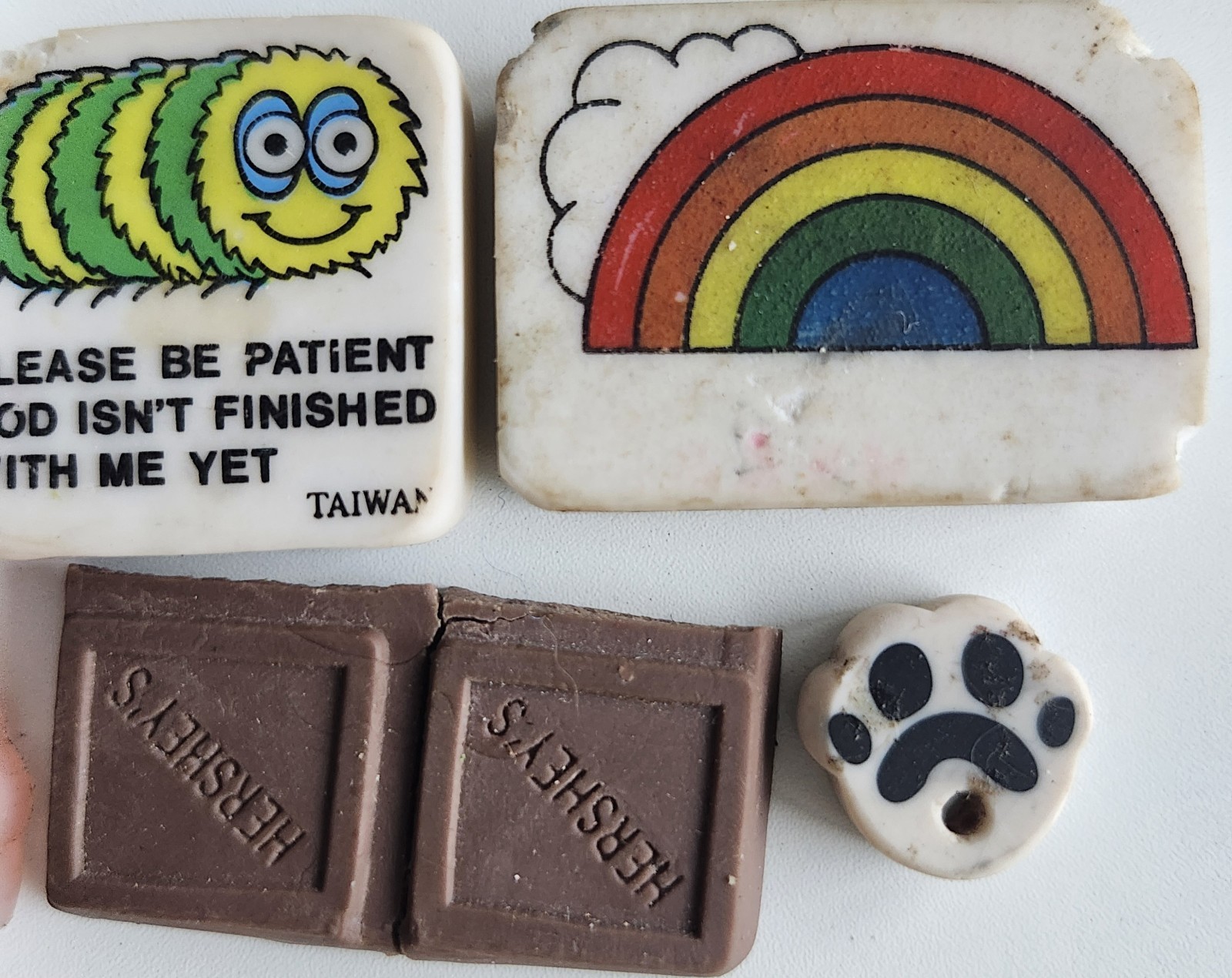 Vintage 80s Character Erasers Lot McDonalds Grimace Sanrio Hershey Rainbow