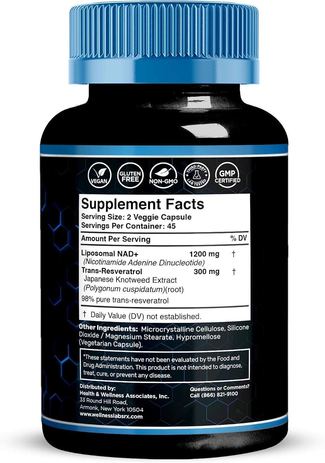 WELLNESS LABSRX Liposomal NAD Supplement 1500mg