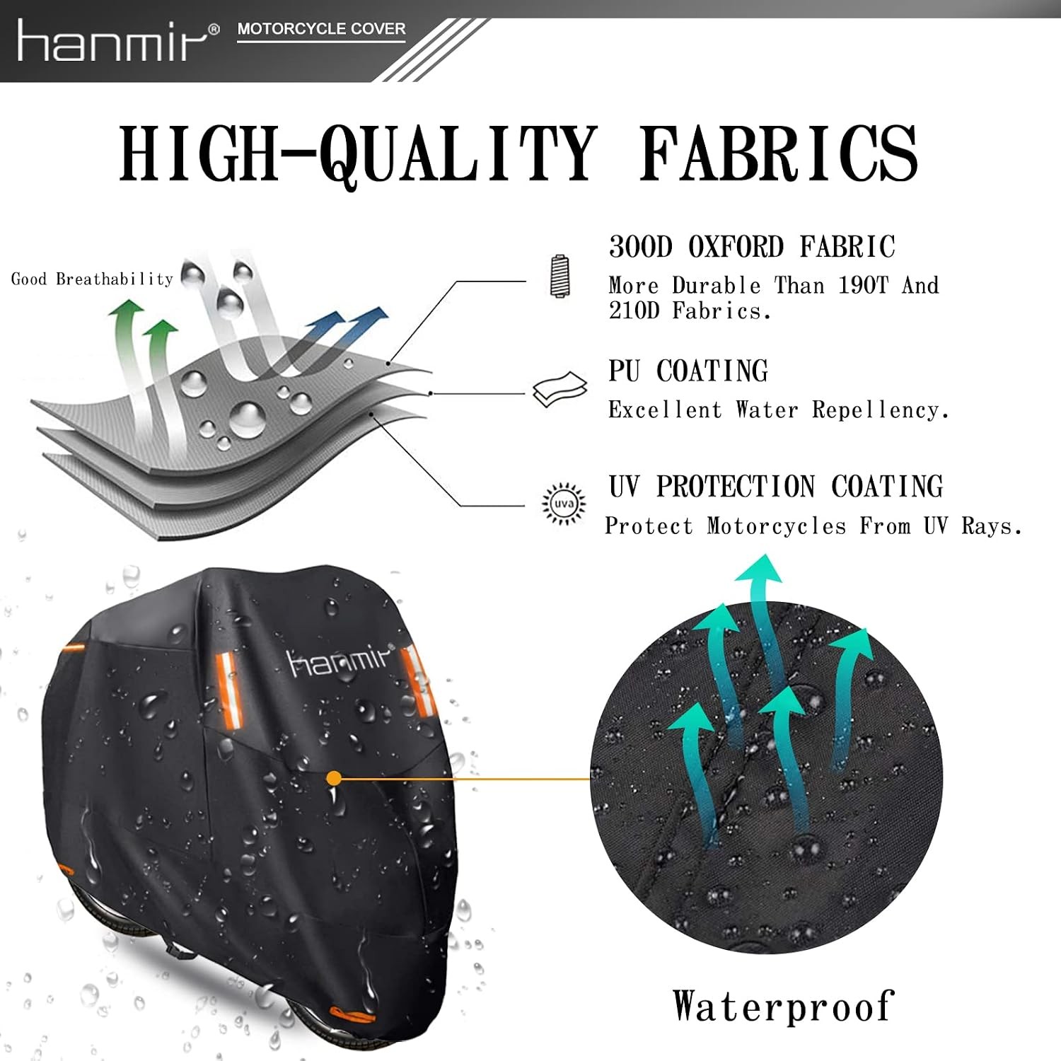 Motorcycle Waterproof Cover All Season Universal Outdoor Storage Protection