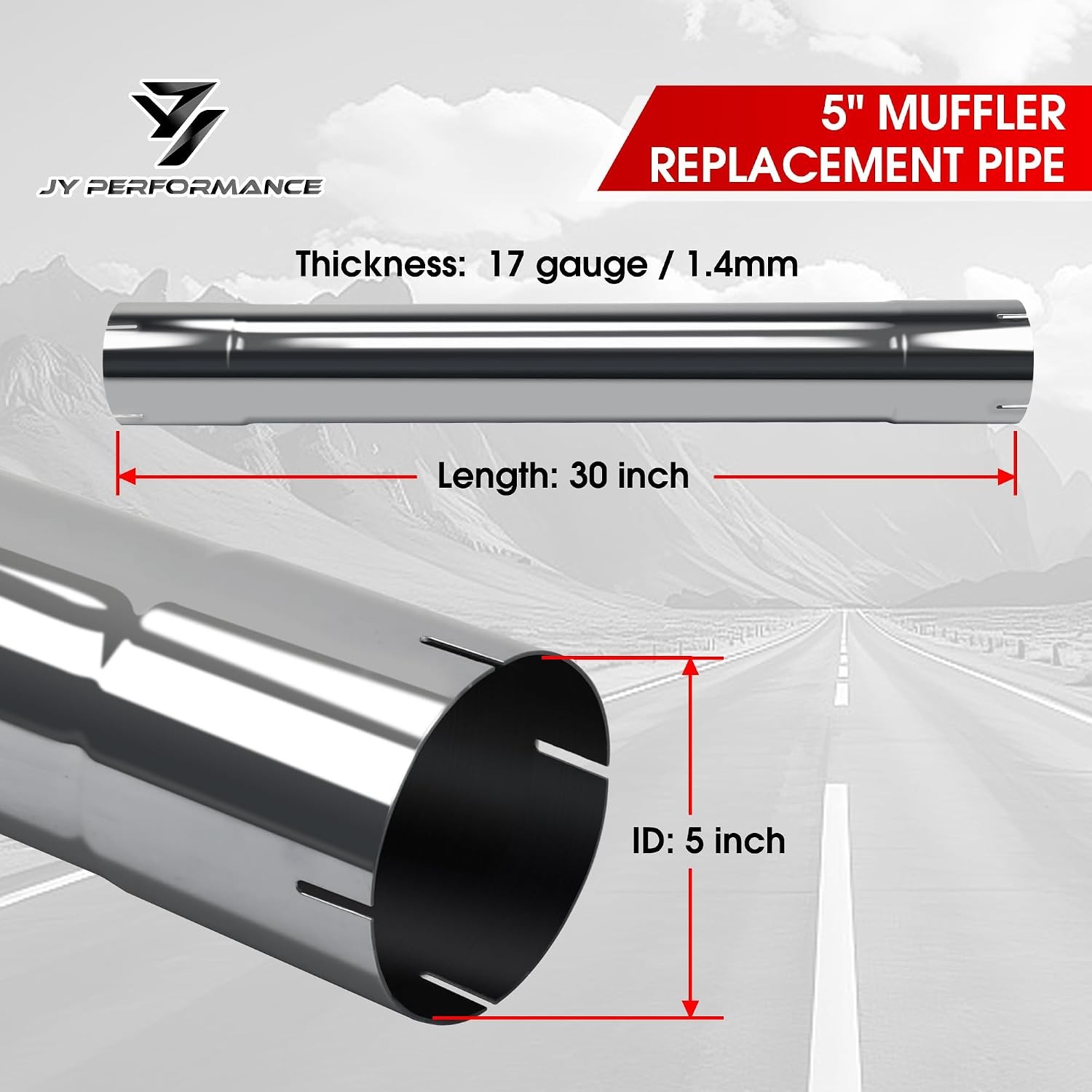 Muffler Replacement Pipe Stainless Steel Straight Exhaust