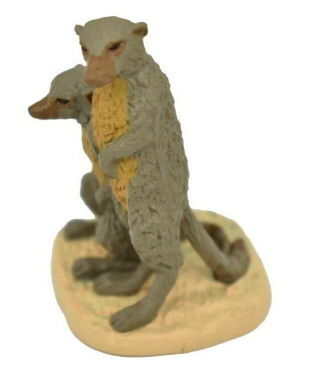Meerkat Pair Realistic Toy Model Plastic African Animal Gift 1 7/8″ F1373