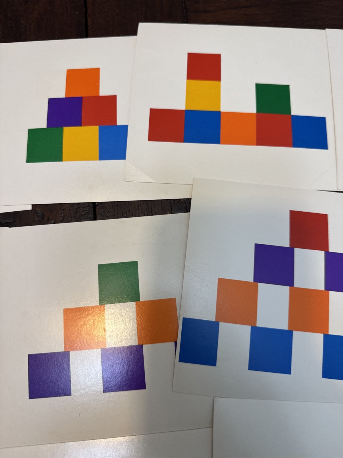 DLM Design Cards for Colored Inch Cubes p.111 cards 1-32 Developmental Learning