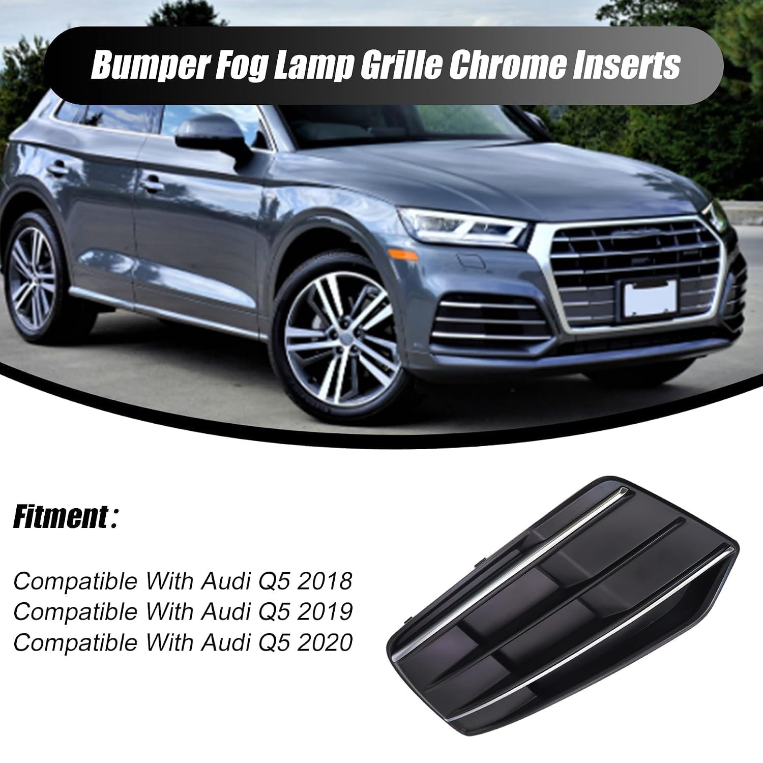 XQSMWF Front Right Passenger Side Bumper Cover Fog Light Grille Bezel Insert Com