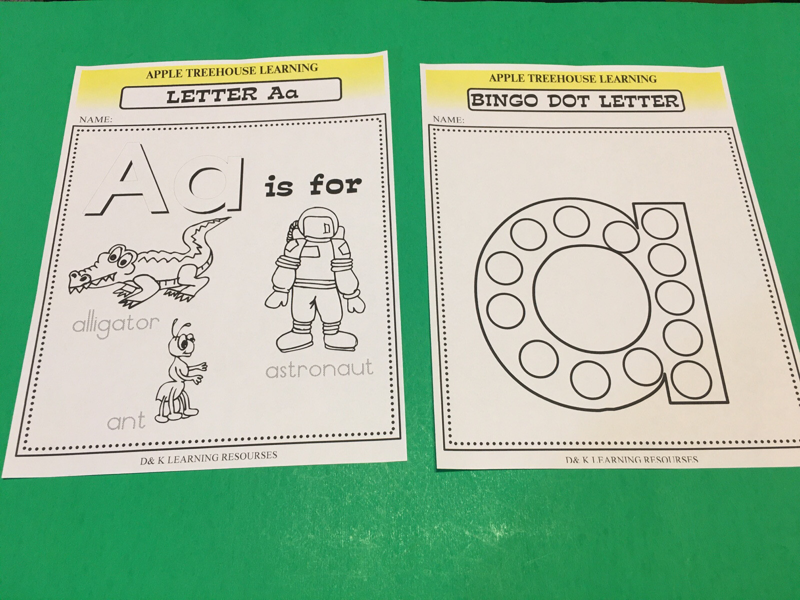 Letter Aa – Apple Treehouse Worksheets – Preschool Teaching supplies 20 pgs