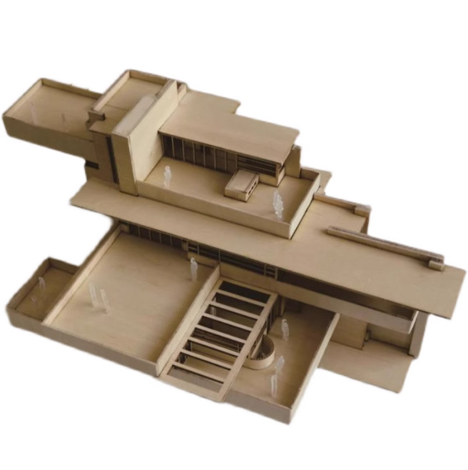 1/75/100 Scale Fallingwater Villa 3D Wooden DIY Building Model Assembly Kits Set