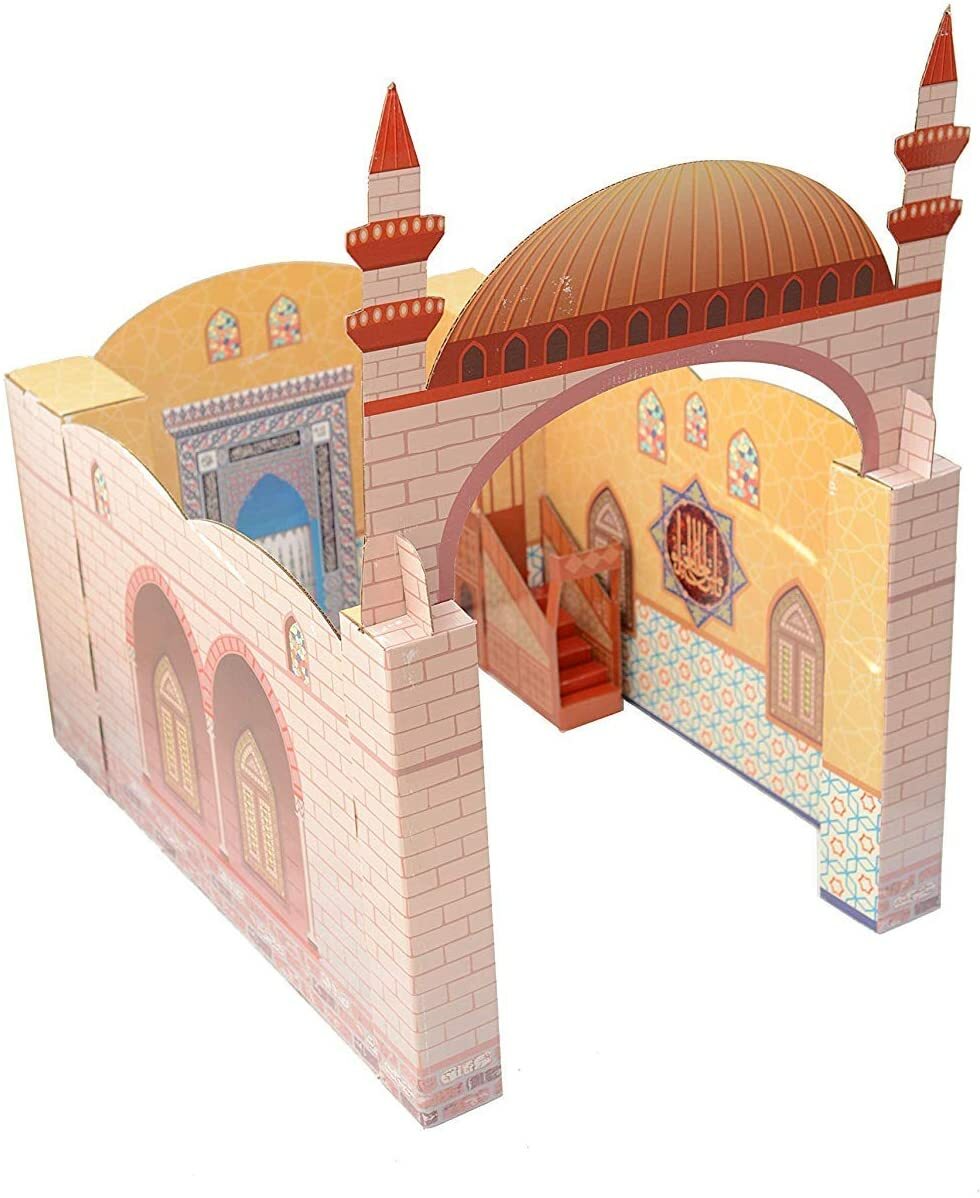 Ramadan Gift Decor Muslim Kids Toy Masjid Playhouse Islam Salah Prayer Mat Eid