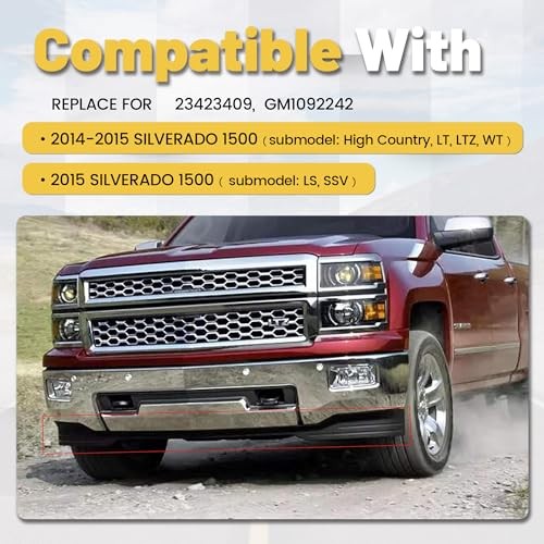 Front Lower Valance Panel Apron Compatible with 2014 2015 Silverado 1500 Air