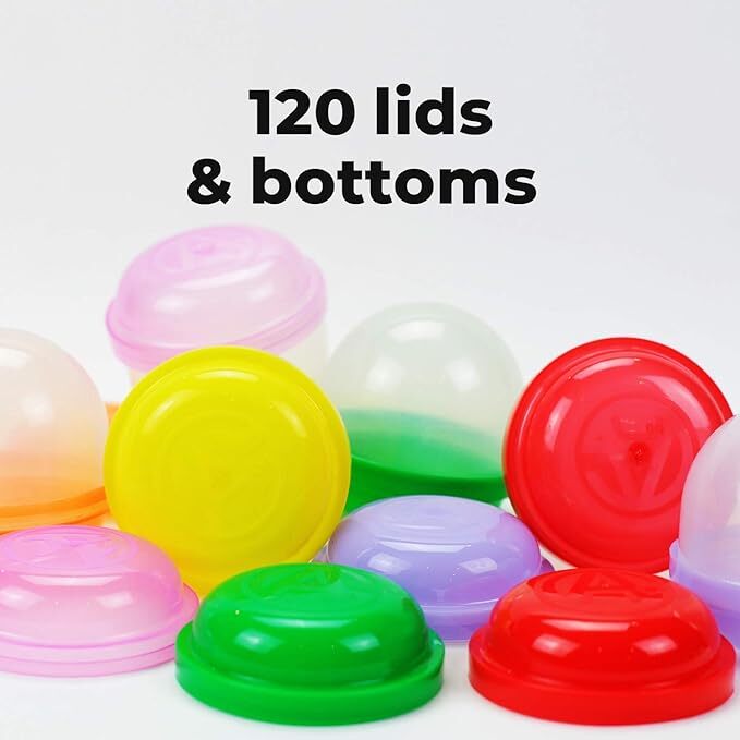 2 Inch Frosty-Clear Acorn Capsules Empty Assorted Colors Plastic Capsules 51 MM