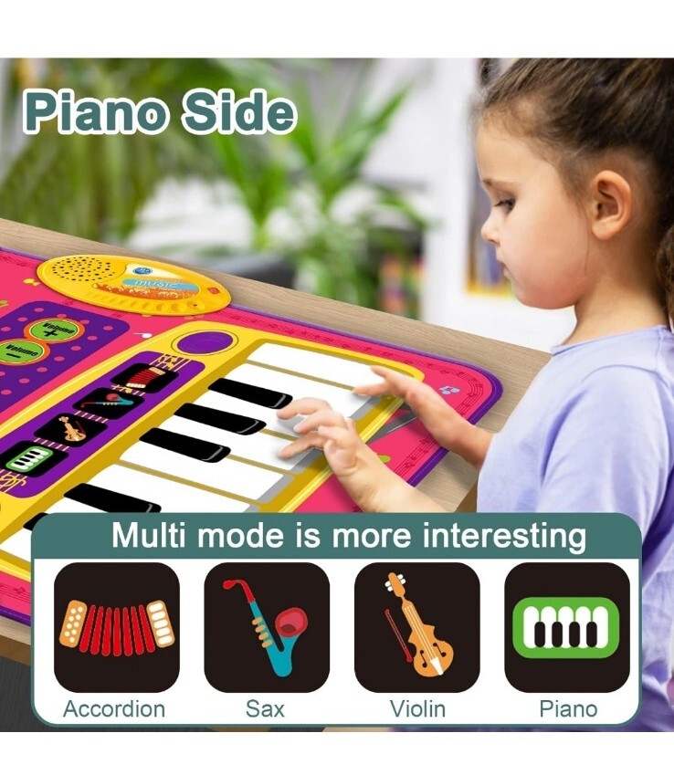 Kid Toys Touch Play Learn Singing Piano & Drum Keyboard Music Carpet Mat Blanket