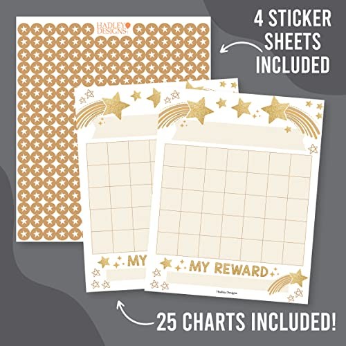 Sticker Chart for Kids Behavior at Home & Classroom – 25 Reward Chart for Kids