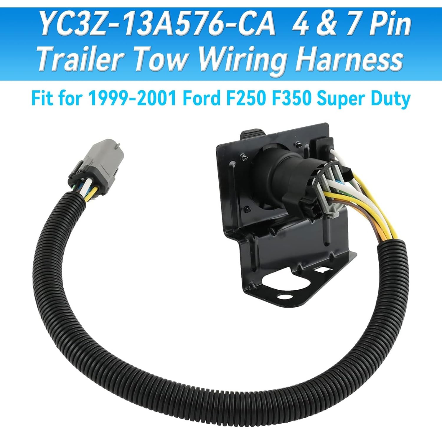 4 & 7 Pin Trailer Tow Wiring Harness Ford F250 F350 Super Duty 1999 Plug Fit