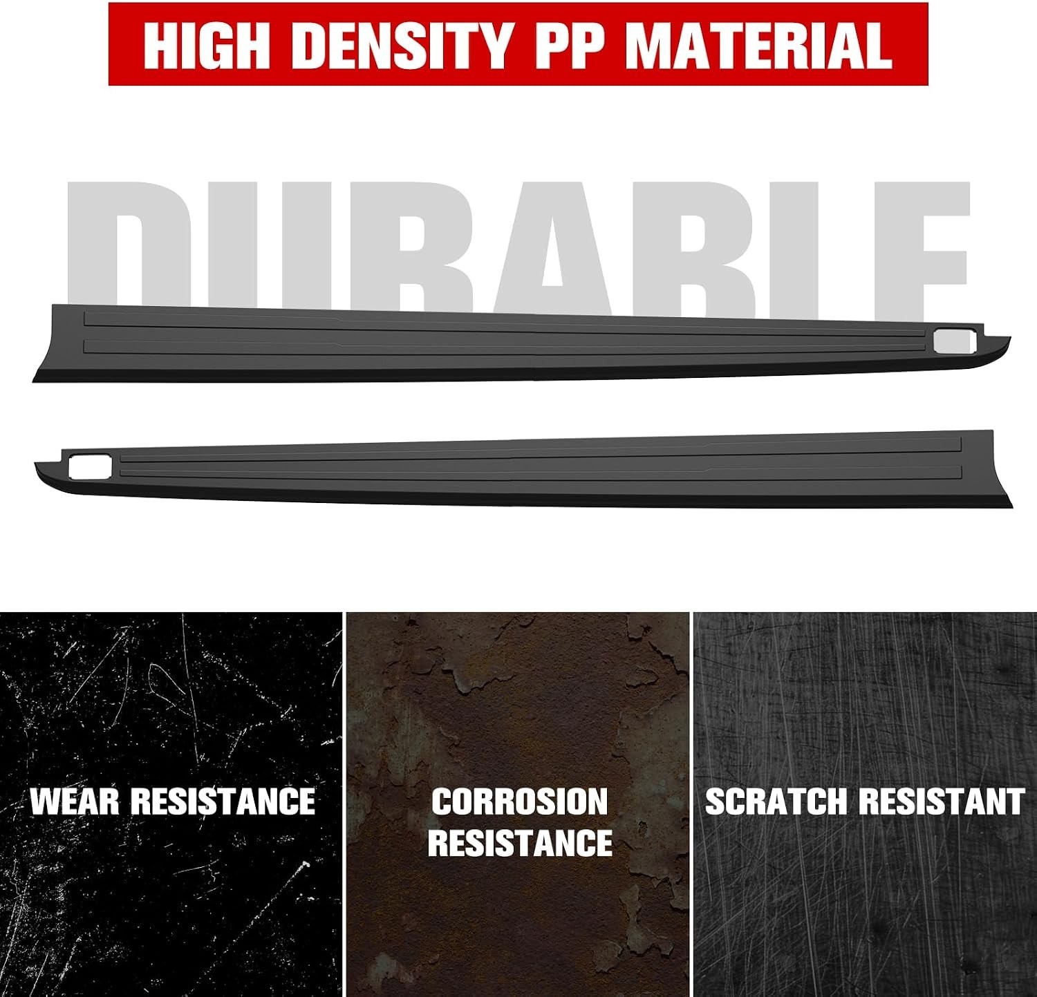 Side Bed Rail Caps 5.5′ for Ford F150 2015-2020, Black Trunk Left & Right Bed Ra