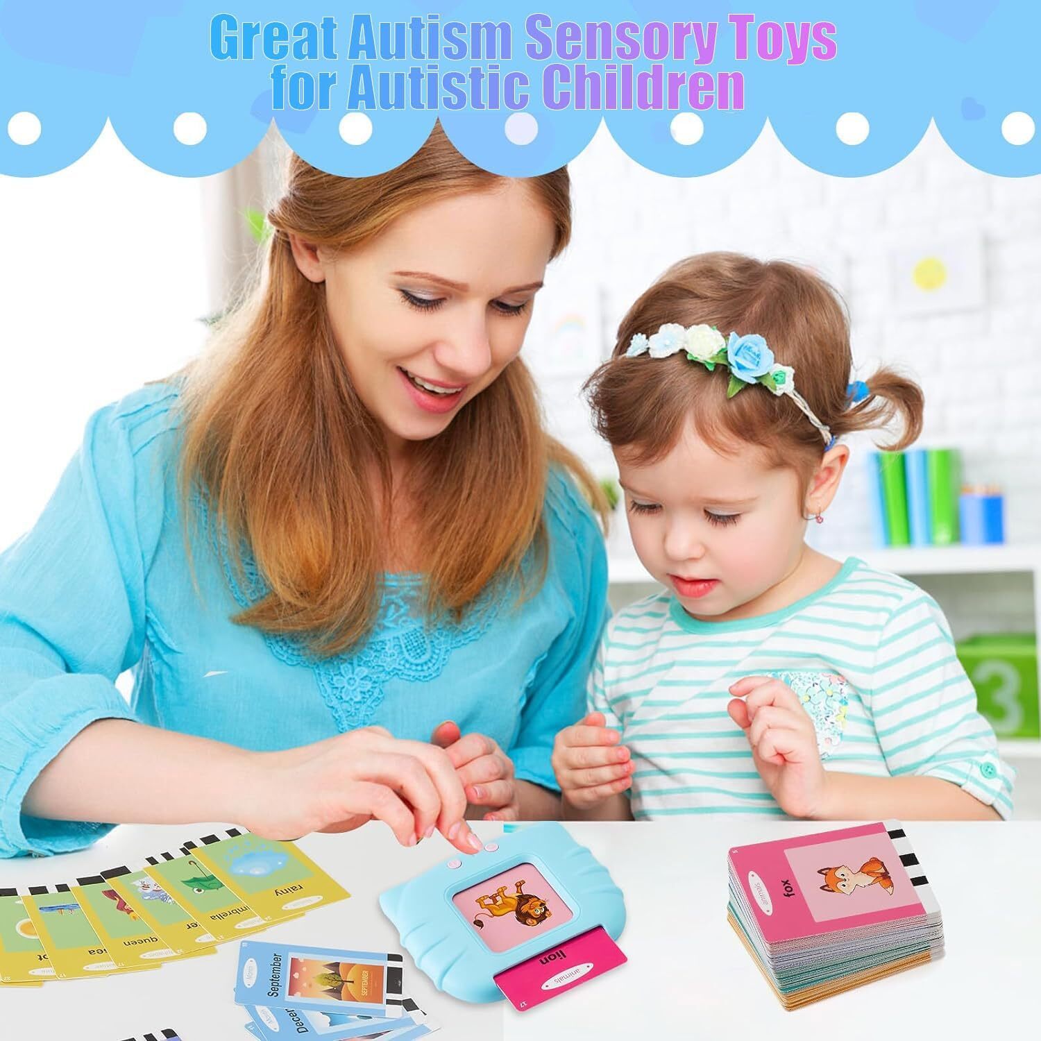 Talking Flash Cards Pocket Speech Toys – 336 Sight Words Montessori Audible Spee