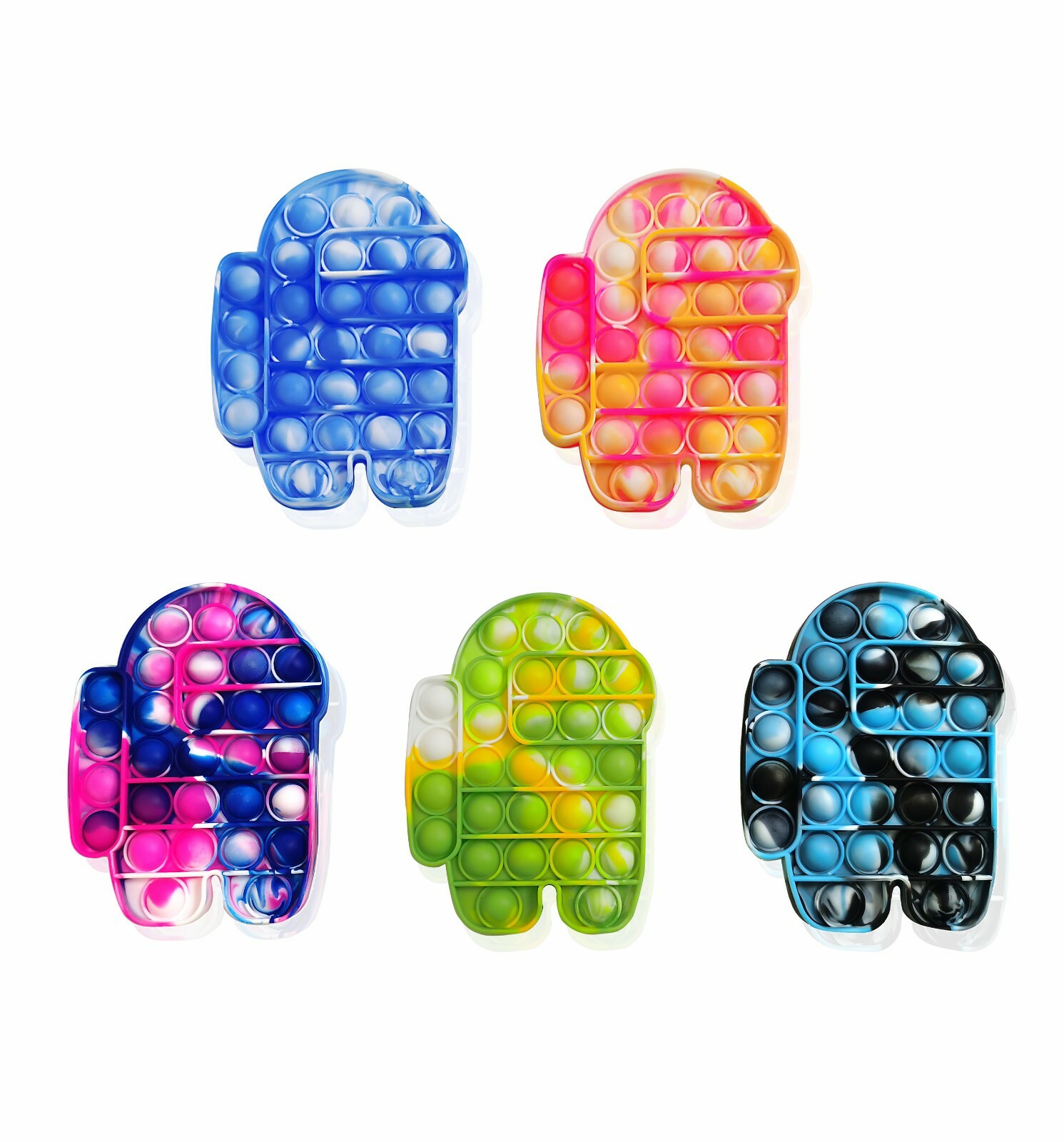 Among Push Pop Fidget Toy Bubble Sensory Stress Relief Kids Family Silicone Game