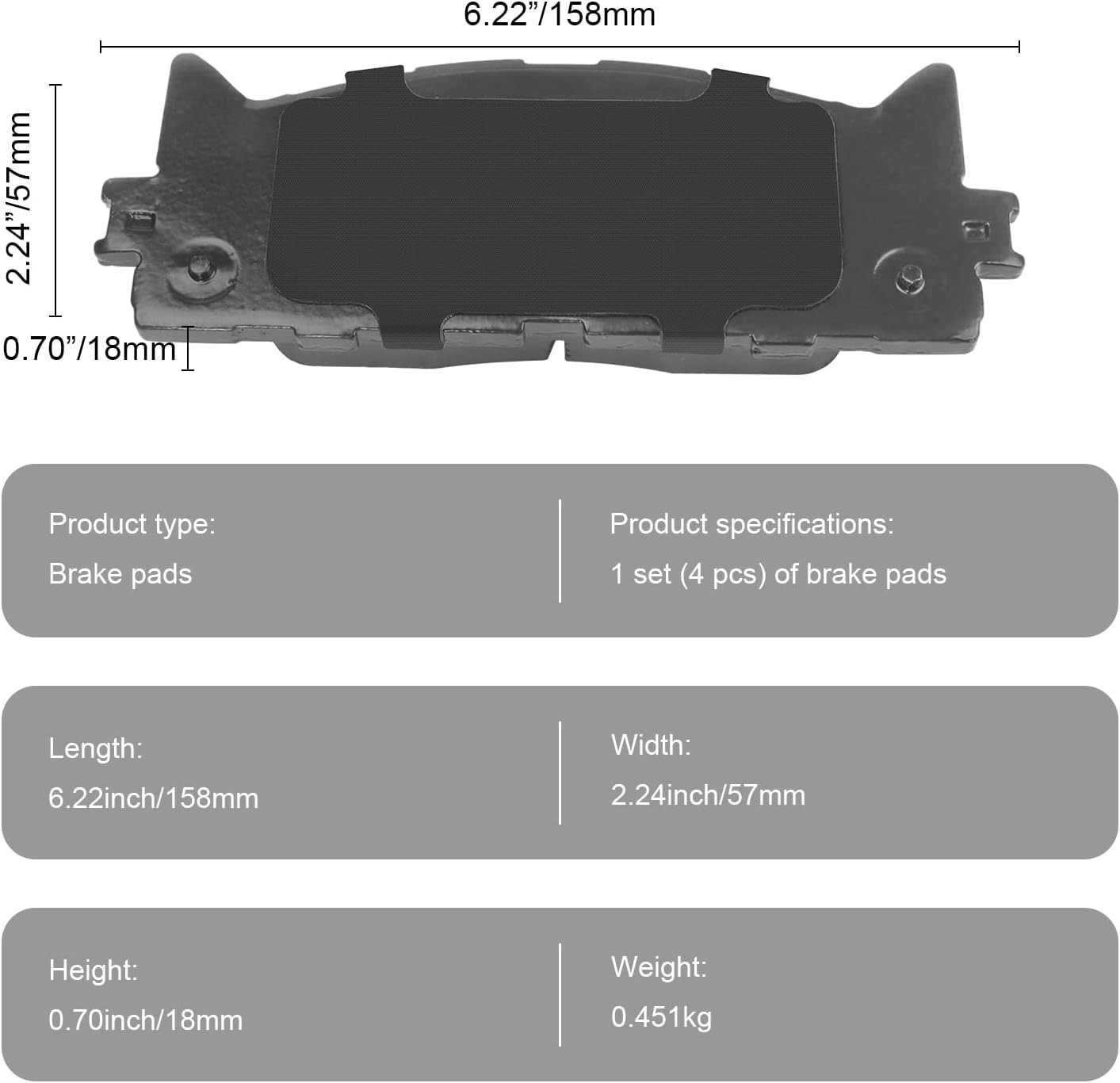 Ceramic Front Brake Pads Set Compatible with 2008-2018 Toyota Avalon,2007-2017 T