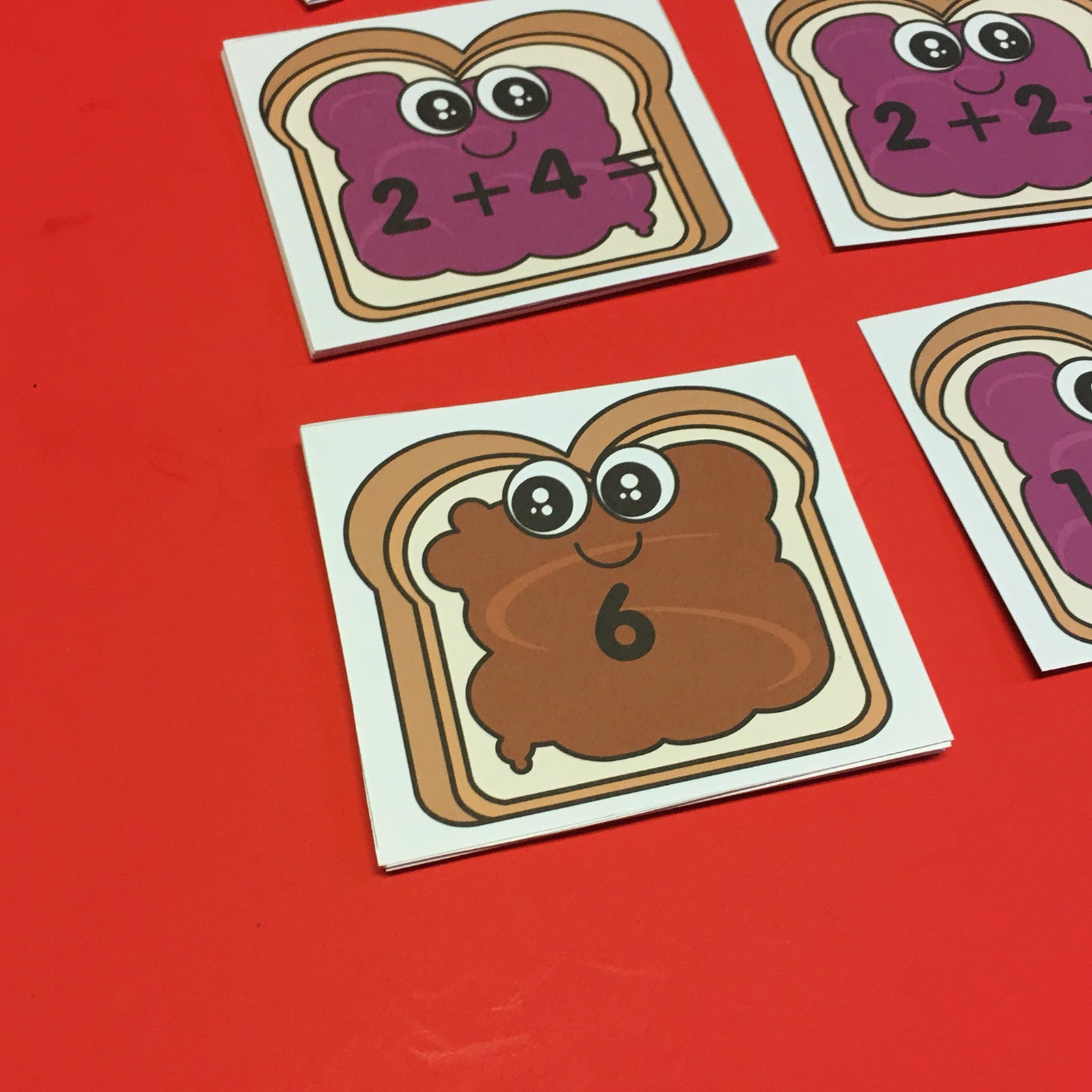 PEANUT BUTTER JELLY – Addition Facts 0-9 Matching Game 48 Cards