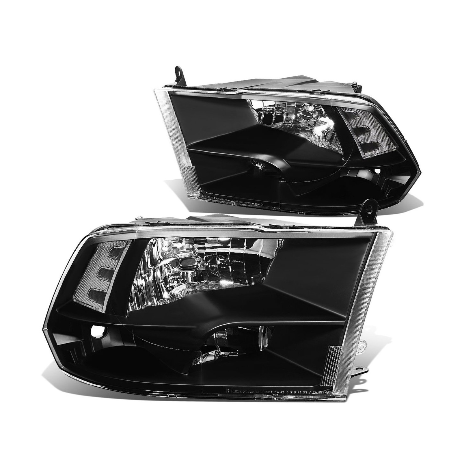 DNA Motoring HL-OH-DR09QUA-BK-CL1 Black Housing Headlights Replacement Compat…