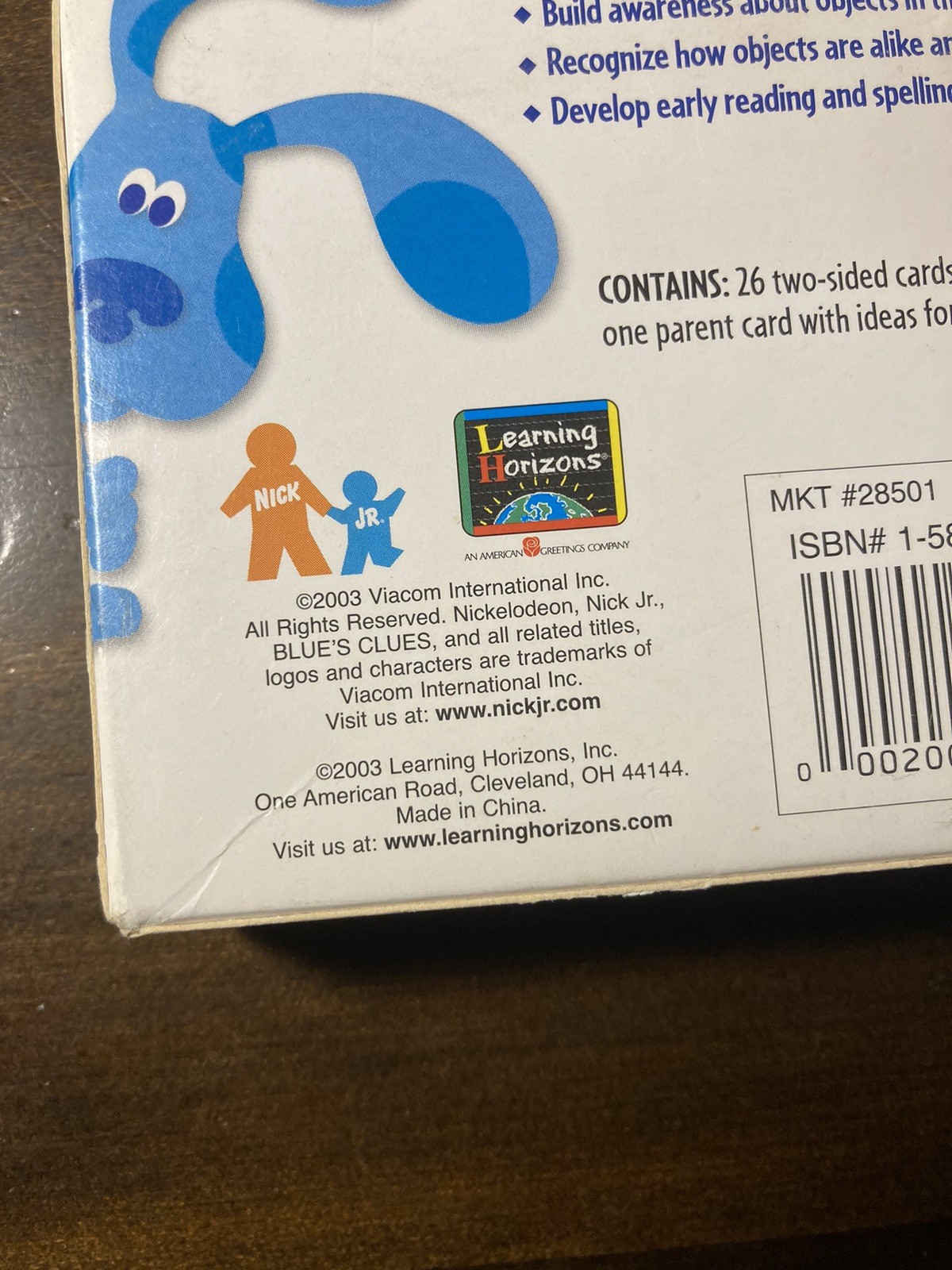 VTG 00’s Blue’s Clues Flash Cards Flap First Words In My House Complete Nick JR